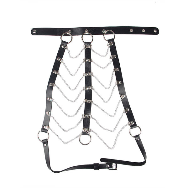 Subblime arnés de pecho cadenas cuero negro talla única