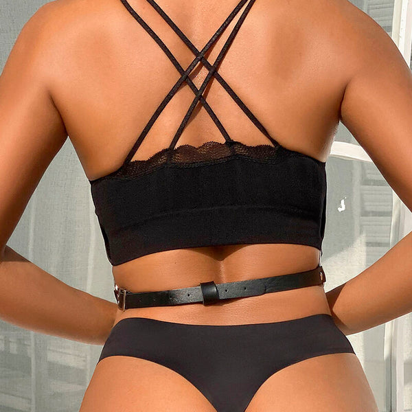 Subblime arnés de pecho cadenas cuero negro talla única