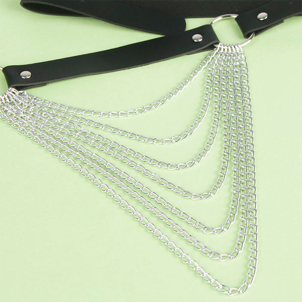 Subblime cinturón de cadenas cuero negro talla única