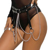Subblime cinturon de cadenas anillas cuero negro talla única