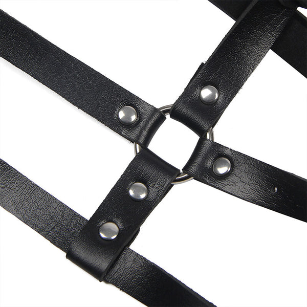 Subblime arnés de pecho anillas de cuero negro talla única