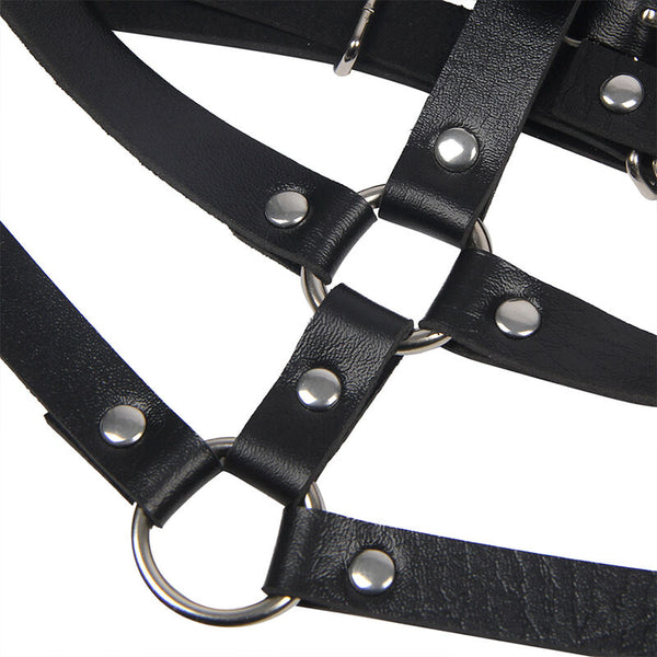 Subblime arnés de pecho anillas de cuero negro talla única