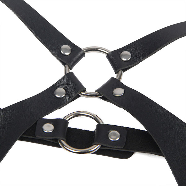 Subblime arnés cuerpo entero con hebillas cuero negro talla única
