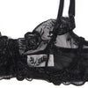 Subblime set de 3 piezas sujetador con tanga con liga estampado floral negro