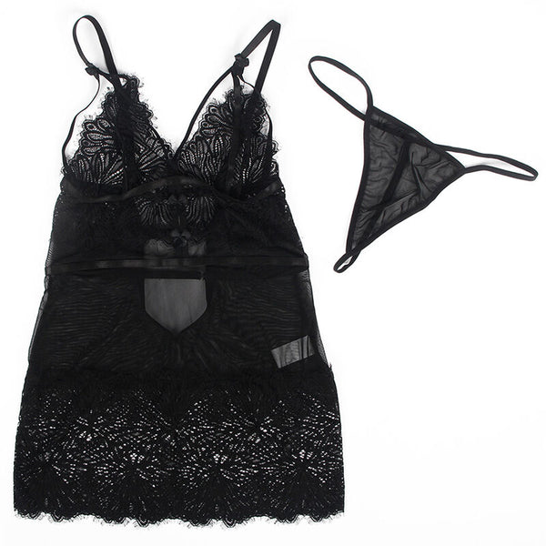 Subblime babydoll con tirantes ajustables de encaje negro