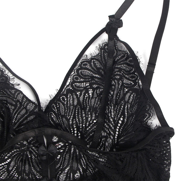 Subblime babydoll con tirantes ajustables de encaje negro