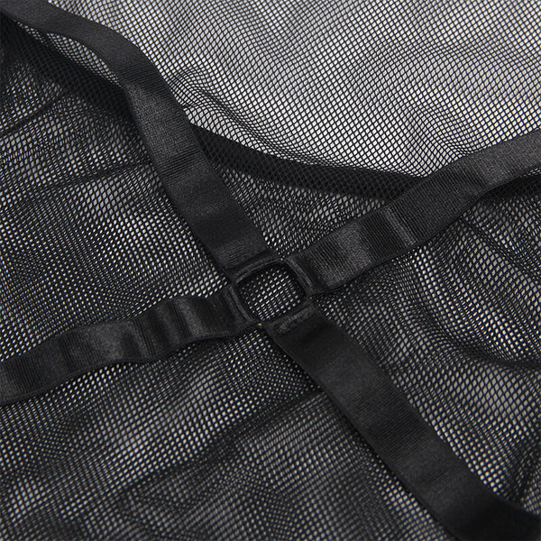 Subblime vestido transparente cuello halter negro