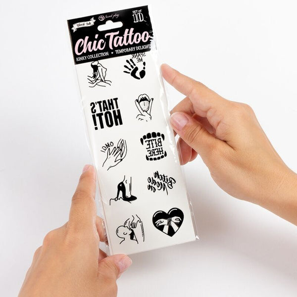 Secretplay set de 10 tattoos temporales kinky collection