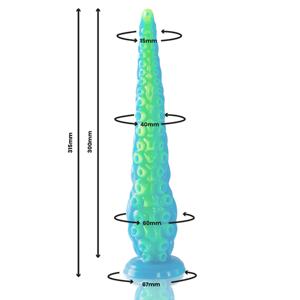 Epic scylla dildo tentáculo fino fluorescente tamaño grande