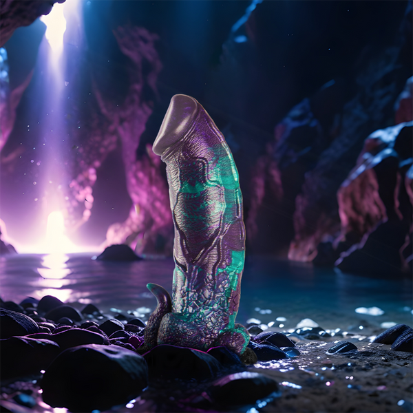 Epic basilisk dildo doble placer escamoso tamaño grande