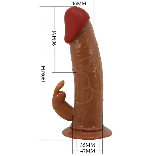 Pretty marion arnés briefs universal con dildo vibración 19 cm mulato