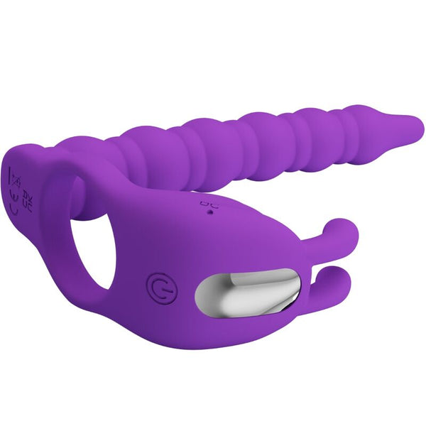 Blackney anillo pene con plug vibrador lila