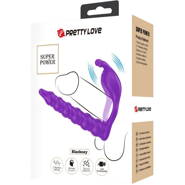 Blackney anillo pene con plug vibrador lila
