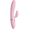 Vibrador con movimiento de empuje, lengua y calor rosa