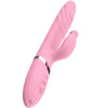 Vibrador con movimiento de empuje, lengua y calor rosa