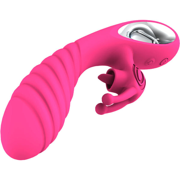 Vicky vibrador rabbit con lengua pull ring fucsia