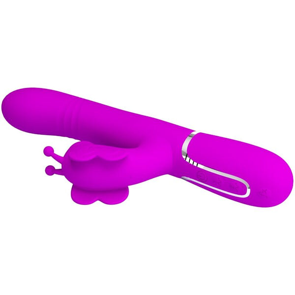 Vibrador rabbit multifunción 4 en 1 mariposa fucsia pretty love
