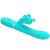 Vibrador rabbit multifunción 4 en 1 mariposa verde agua pretty love