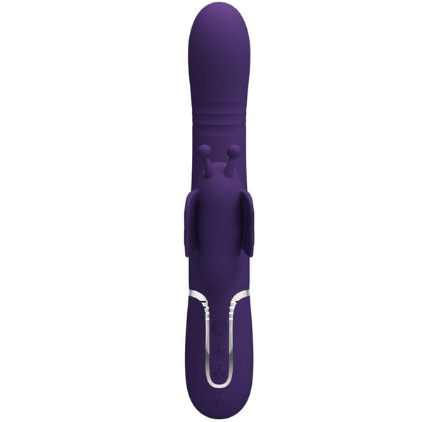 Vibrador rabbit multifunción 4 en 1 mariposa morado pretty love