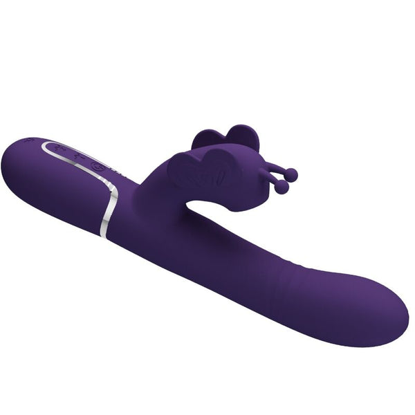 Vibrador rabbit multifunción 4 en 1 mariposa morado pretty love