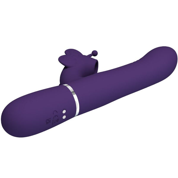 Vibrador rabbit multifunción 4 en 1 mariposa morado pretty love