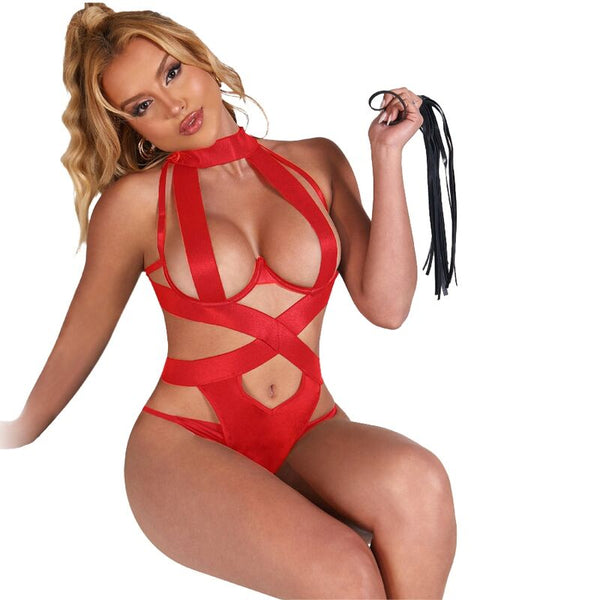 Subblime body halter sexy con arnés rojo l xl