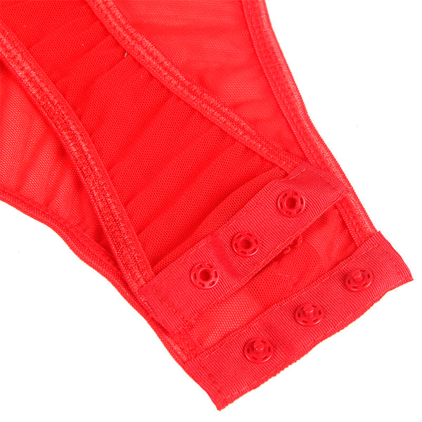 Subblime teddy con liguero detalle tiras pecho rojo