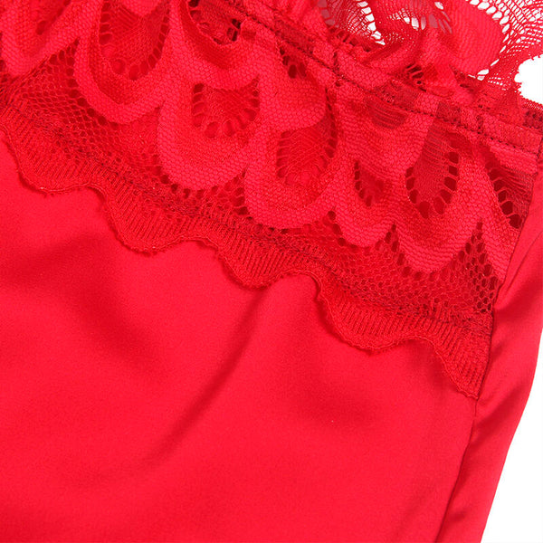 Subblime babydoll satinado con encaje rojo