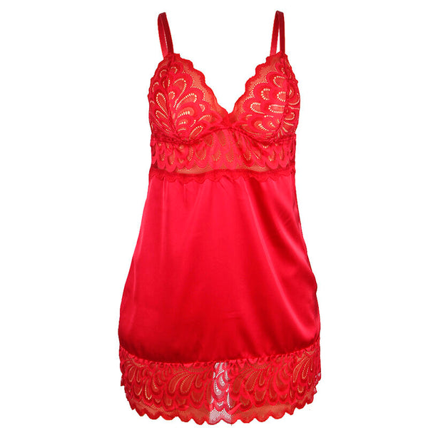 Subblime babydoll satinado con encaje rojo