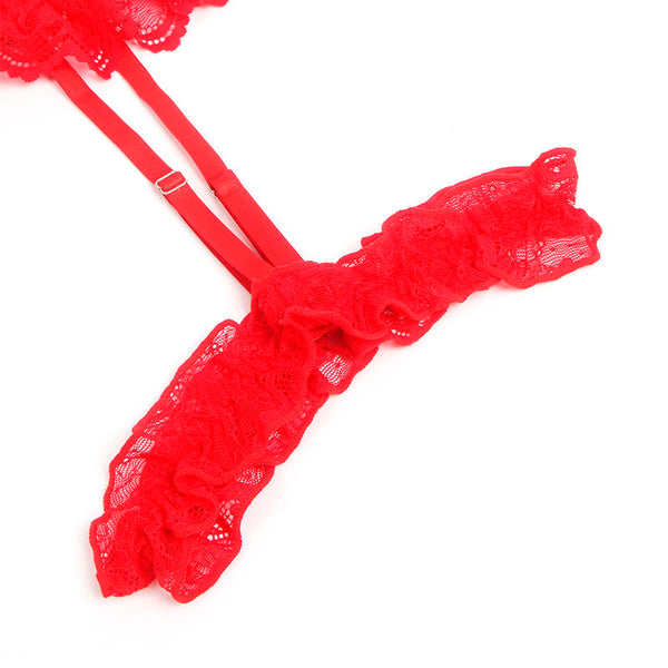 Subblime teddy con liga detalle encaje y tiras rojo l xl
