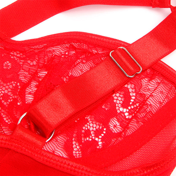 Subblime teddy con liga detalle encaje y tiras rojo