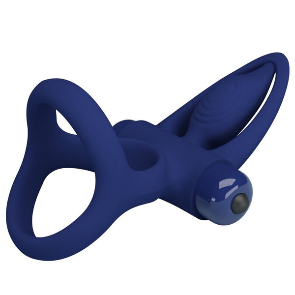 Mat doble anillo con vibración y estimulador azul