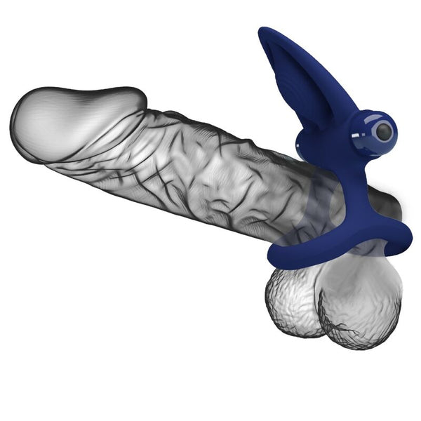 Mat doble anillo con vibración y estimulador azul