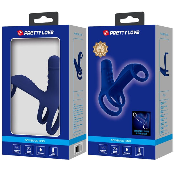 Elish anillo vibrador con extensión azul