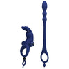 Ayad anillo vibrador rabbit con plug azul