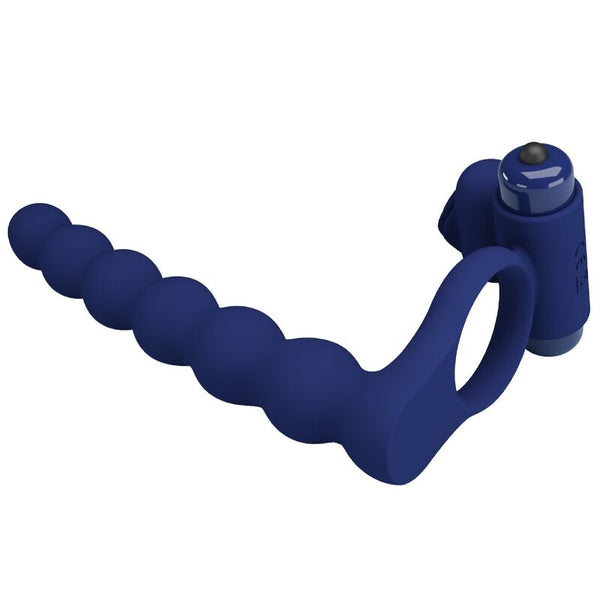 Ajmal anillo vibrador con plug azul