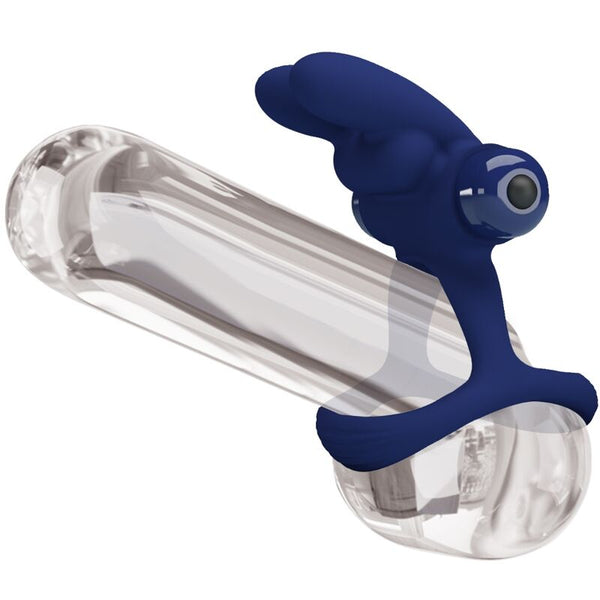 Francisco doble anillo vibrador rabbit azul