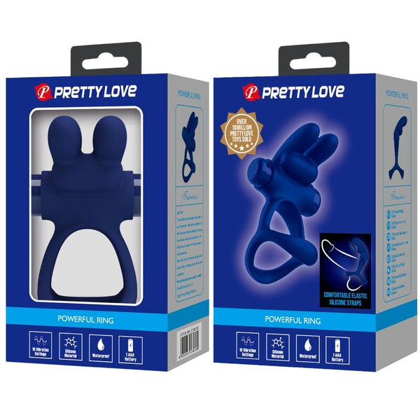 Francisco doble anillo vibrador rabbit azul