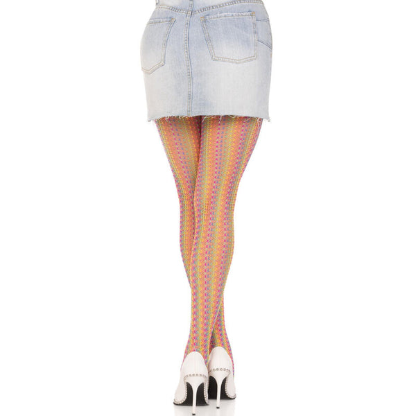 Leg medias de crochet multicolor