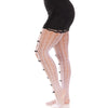 Leg medias con aberturas corazon y lazos rosa