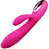Vibrador y estimulador flexible efecto calor fucsia