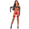 Livco thiara lc 20213 set body con medias roja