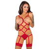 Livco thiara lc 20213 set body con medias roja l xl