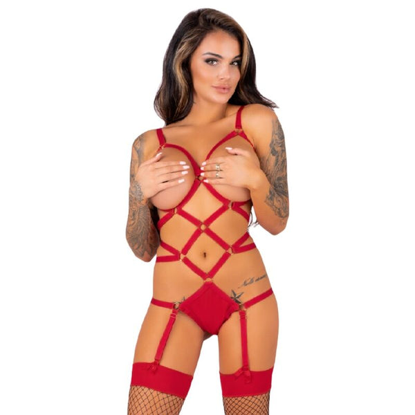 Livco thiara lc 20213 set body con medias roja l xl