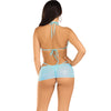 Leg set tres piezas diamantes azul