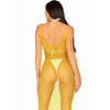 Leg vestido de rejilla largo amarillo talla única