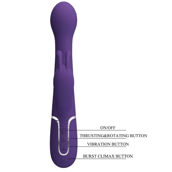 Dejon vibrador rabbit 3 en 1 multifunción morado
