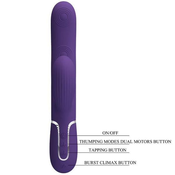 Perlita vibrador Punto G 3 en 1 multifunción morado