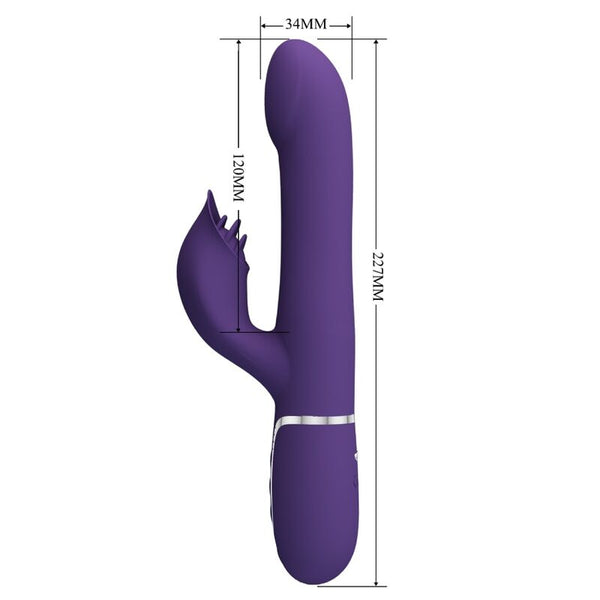 Zalin vibrador rabbit perlas 4 en 1 morado