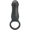 Trae anillo vibrador con estimulador negro